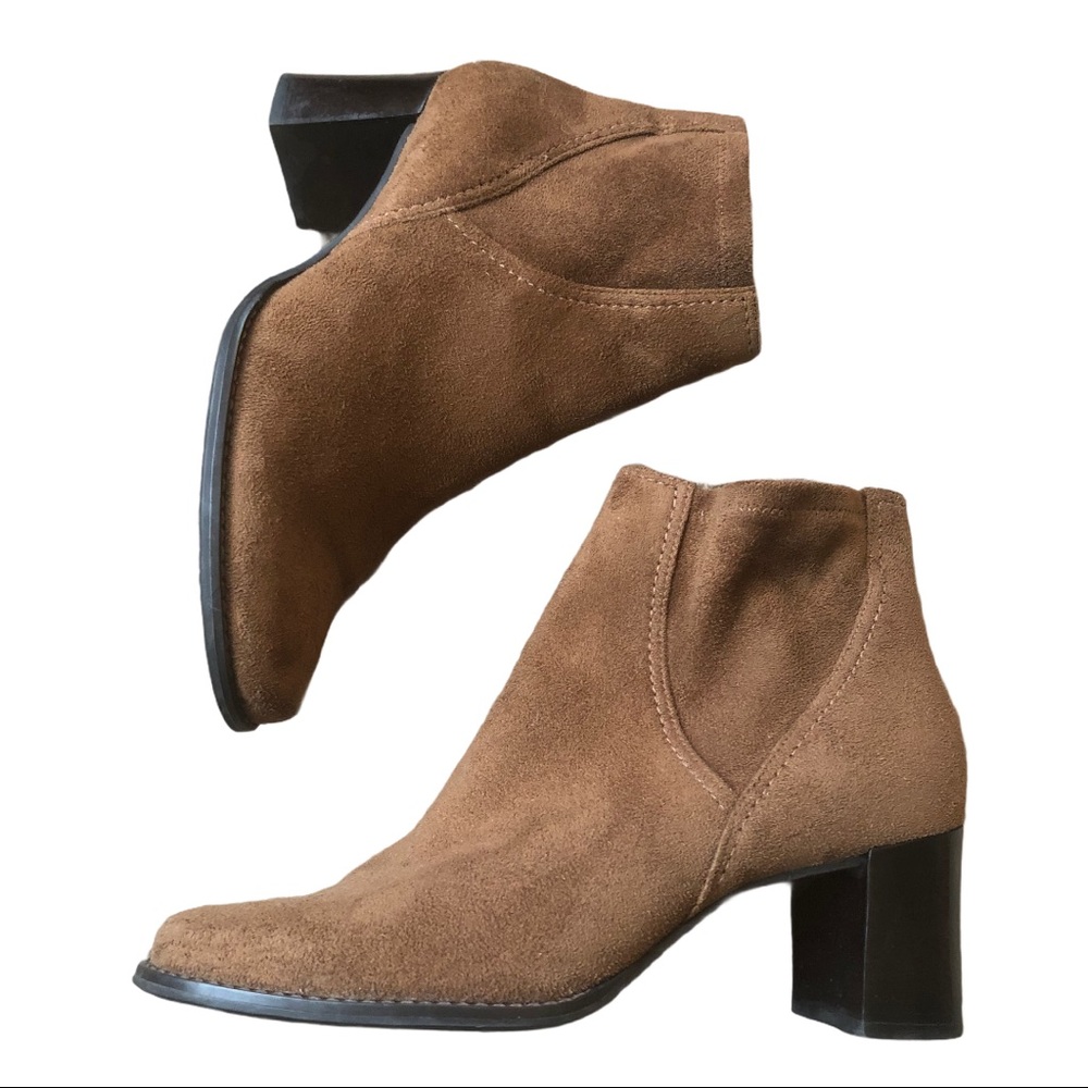 Franco Sarto brown suede Chelsea ankle bootie 8
